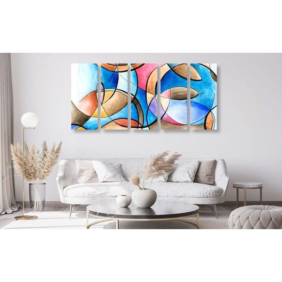 5 részes kép alakzatok absztrakt ábrázolása