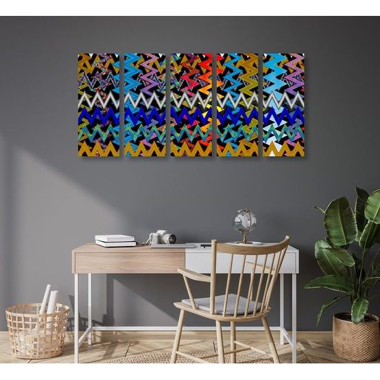 5 részes kép színes absztrakt minta