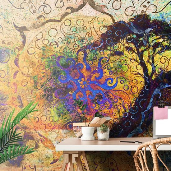 Tapéta érdekes virág egy absztrakt háttéren