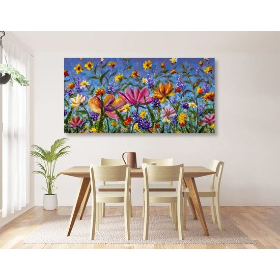 Kép színes réti virágok