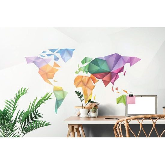 Tapéta modern világtérkép origamiból
