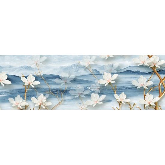 Kép virágok jeges háttérrel