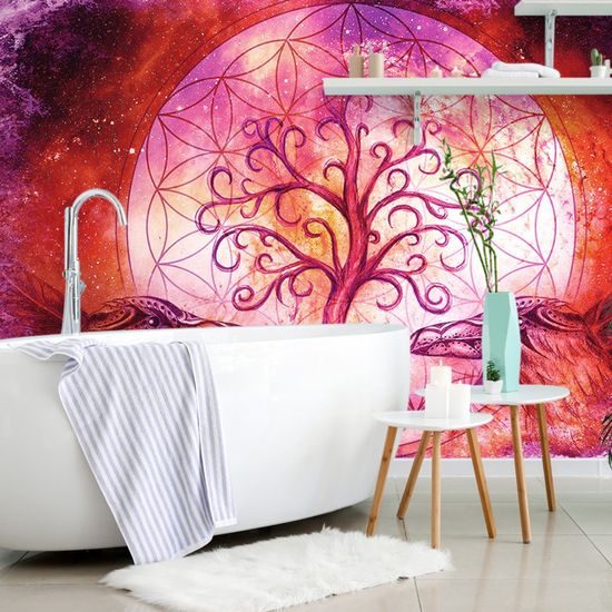 Halhatatlan életfa tapéta lila árnyalattal