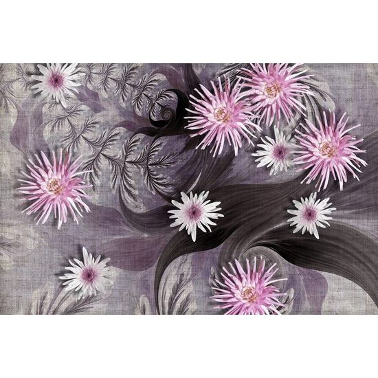 Öntapadó tapéta virágok egy látványos háttéren