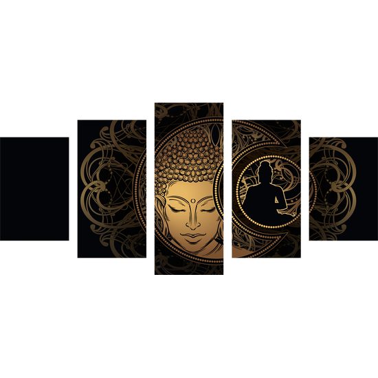 5 részes kép kiegyensúlyozott Buddha