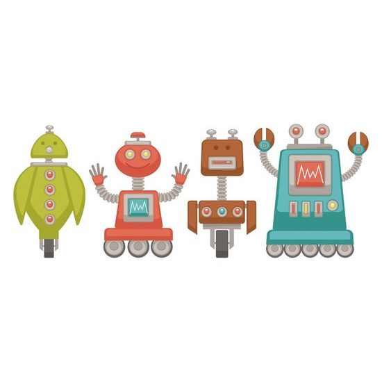 Öntapadó tapéta robot barátok