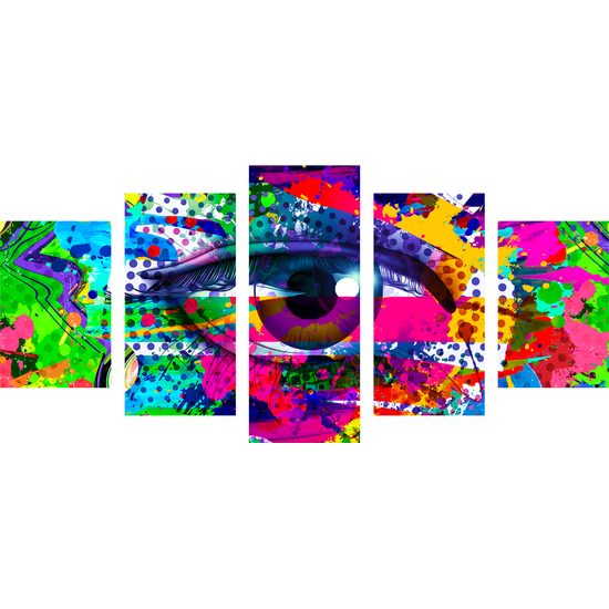 5 részes kép szem pop art absztrakciója