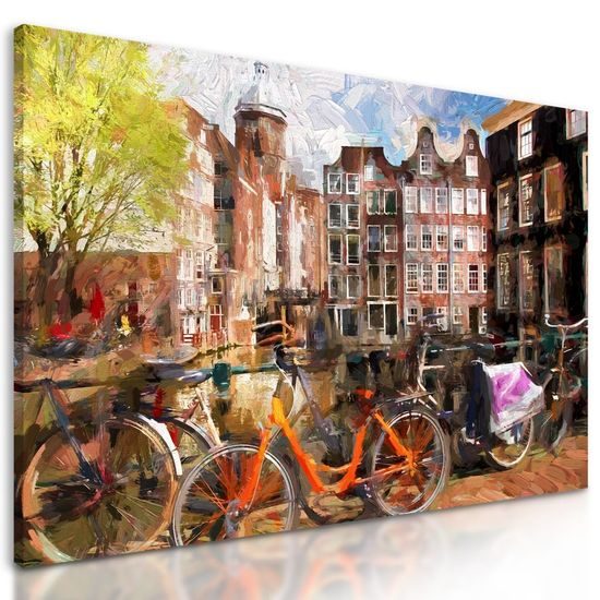 Kép amszterdami építészet művészi festménye