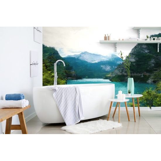 Öntapadó tapéta festett türkiz tó