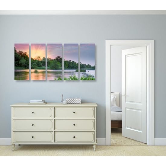 5 részes kép napsugarak a tó felett