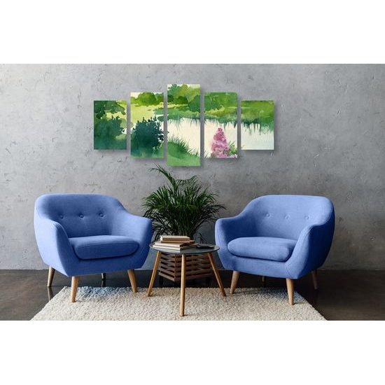 5 részes kép megnyugtató zöld