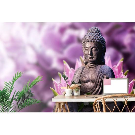 Öntapadó fotótapéta Buddha szobor lila háttérrel