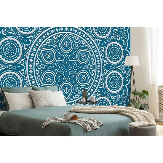 Tapéta kellemes Mandala kék alapon