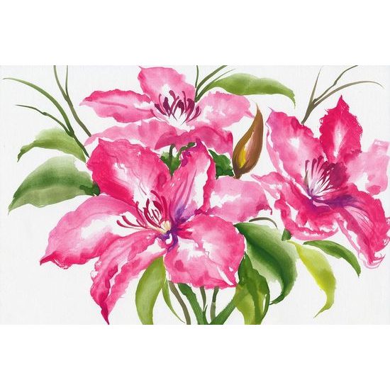 Tapéta rózsaszín virágok festménye