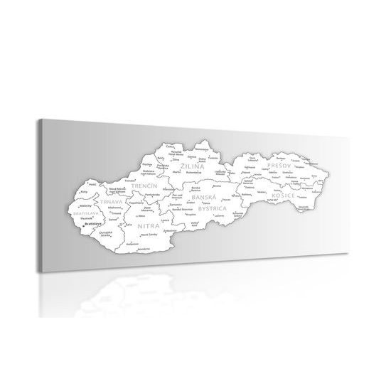 Kép Szlovákia fekete-fehér térképe