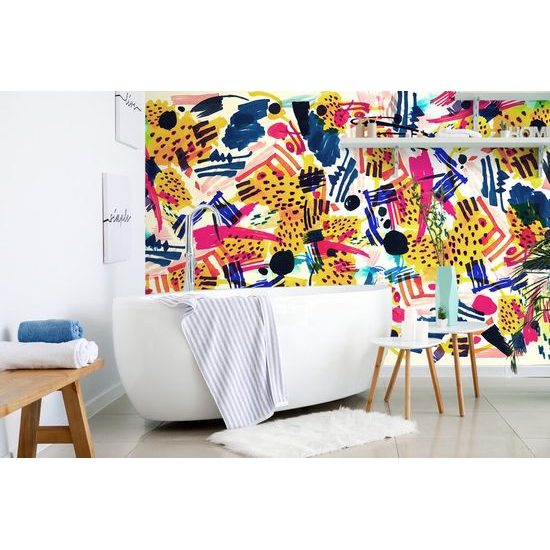 Érdekes absztrakt öntapadó tapéta pop art stílusban