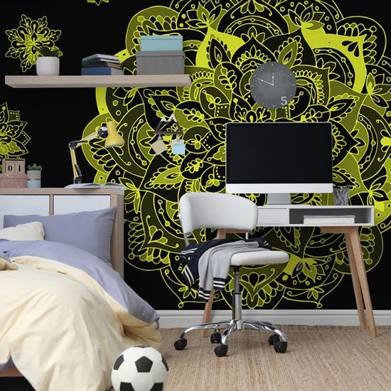 Tapéta érdekes Mandala egy csipetnyi sárgával