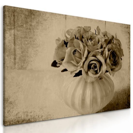 Kép kis rózsácskák szépia kivitelben