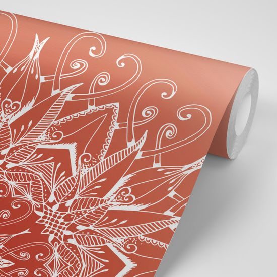 Öntapadó tapéta érdekes Mandala bordó háttéren