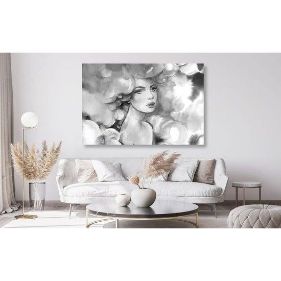 Kép női gyengédség fekete-fehér kivitelben