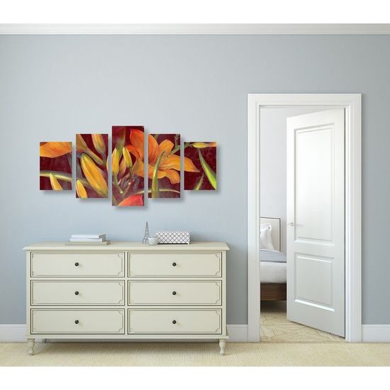 5 részes kép liliom virágzása