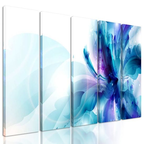 5 részes kép virág kék árnyalatokban