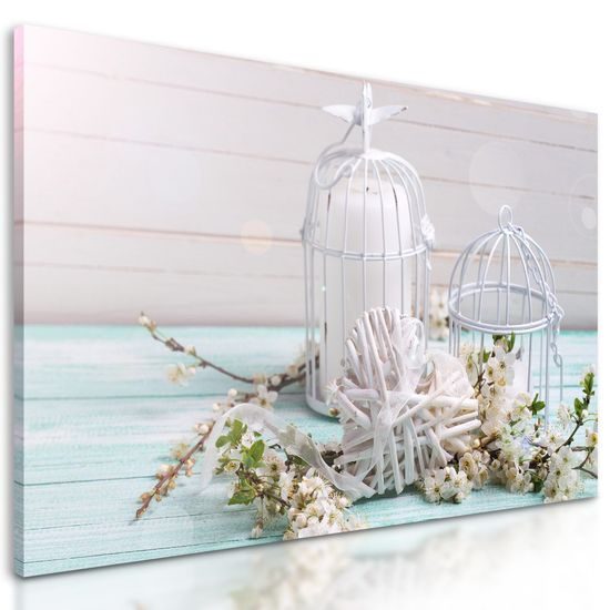 Kép fehér lámpások szívvel