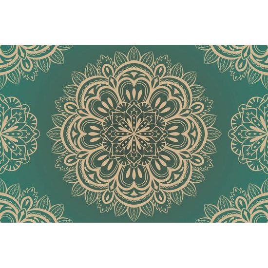 Tapéta Mandala smaragd alapon