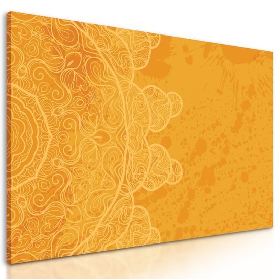 Kép narancssárga Mandala absztrakt elemekkel