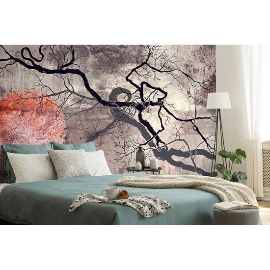 Szokatlan öntapadó tapéta kitalált fák