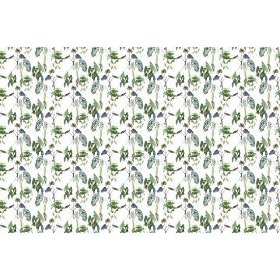 Öntapadó tapéta gyönyörű trópusi növények, fehér alapon