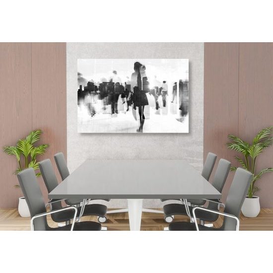 Kép emberek tükörképe fekete-fehér kivitelben