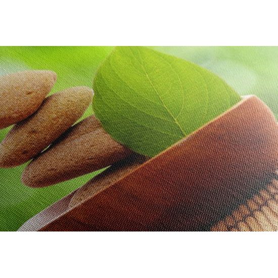 Kép Zen kövek és levél a természetben