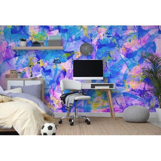 Öntapadó tapéta búzavirág kék absztrakció