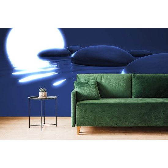 Öntapadó tapéta zen kövek teliholddal