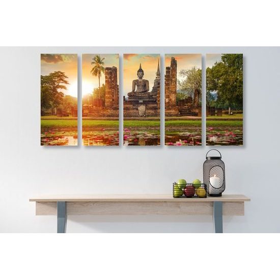 5 részes kép Buddha szobra thaiföldi parkban