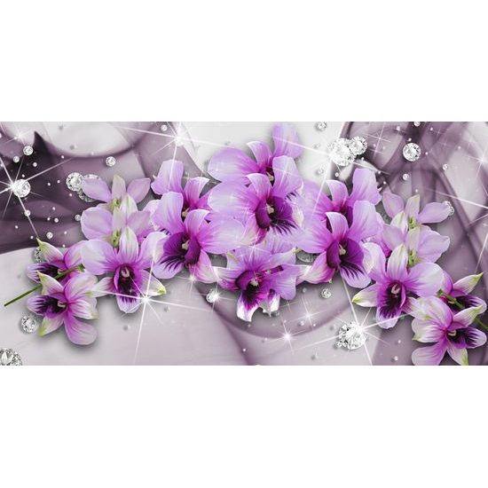 Kép elbűvölő virágok absztrakt háttéren