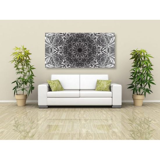 Kép Mandala fekete-fehér kivitelben