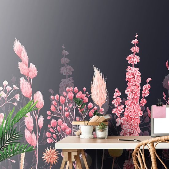 Tapéta rózsaszín különböző fű