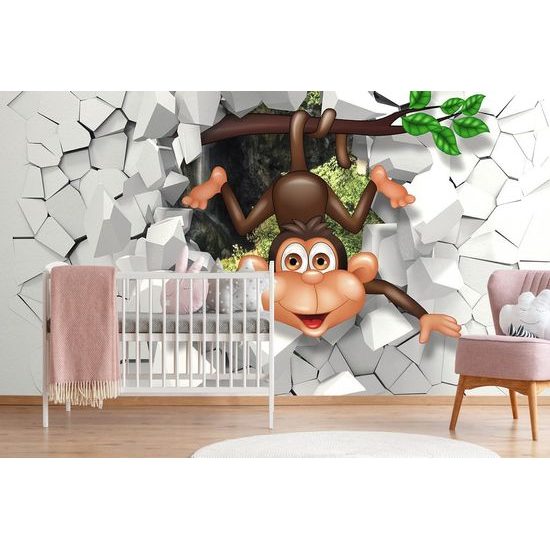 Öntapadó tapéta boldog majom