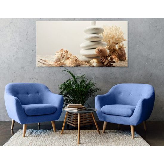 Kép zen kövek és a tenger ajándékai