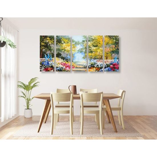 5 részes kép virágos kert