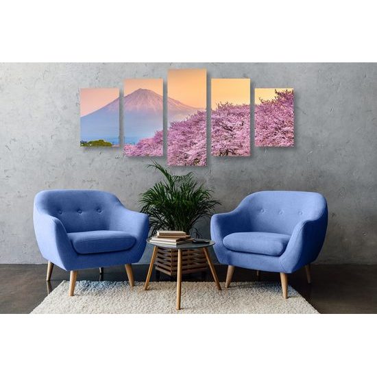 5 részes kép romantikus kilátás Japánra