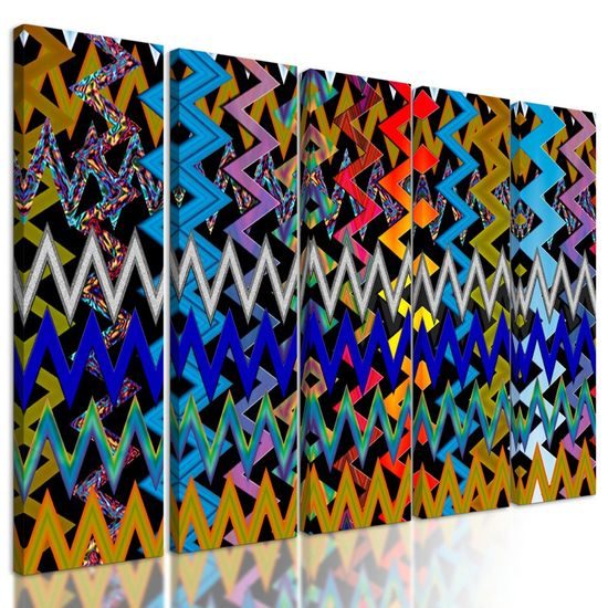 5 részes kép színes absztrakt minta