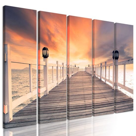 5 részes kép naplemente a móló felett