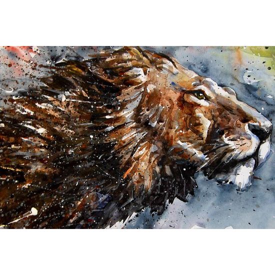 Kép erős oroszlán festménye