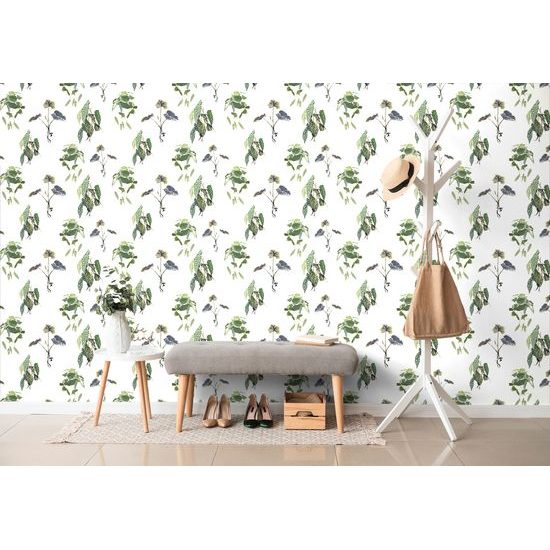 Öntapadó tapéta kecses trópusi növények