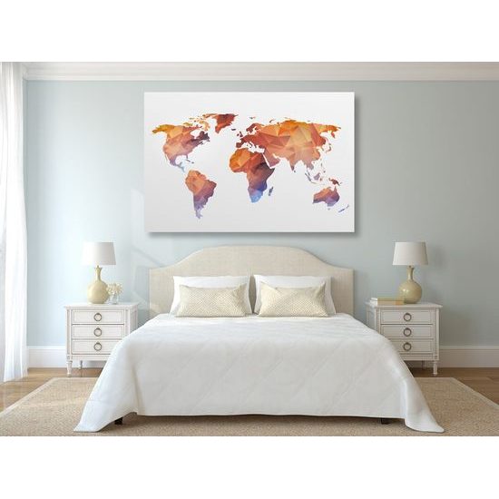 Parafa kép sokszögű térkép narancssárga árnyalatban