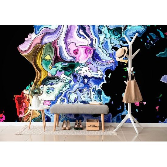 Öntapadó fotótapéta absztrakt női arc tele színekkel