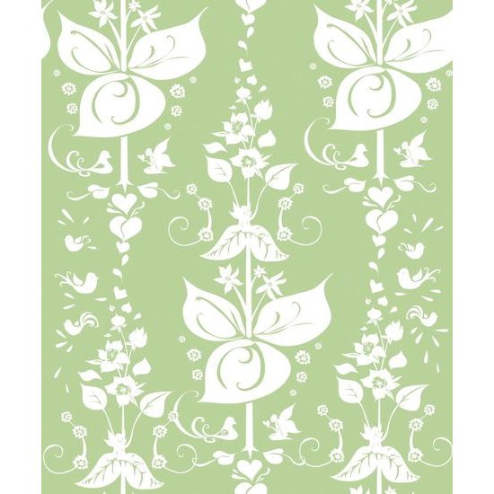Tapéta finom virágos szőlők zöld kivitelben